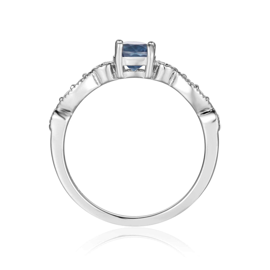 Natural sapphire ring, natural blue sapphire ring, round cut sapphire ring