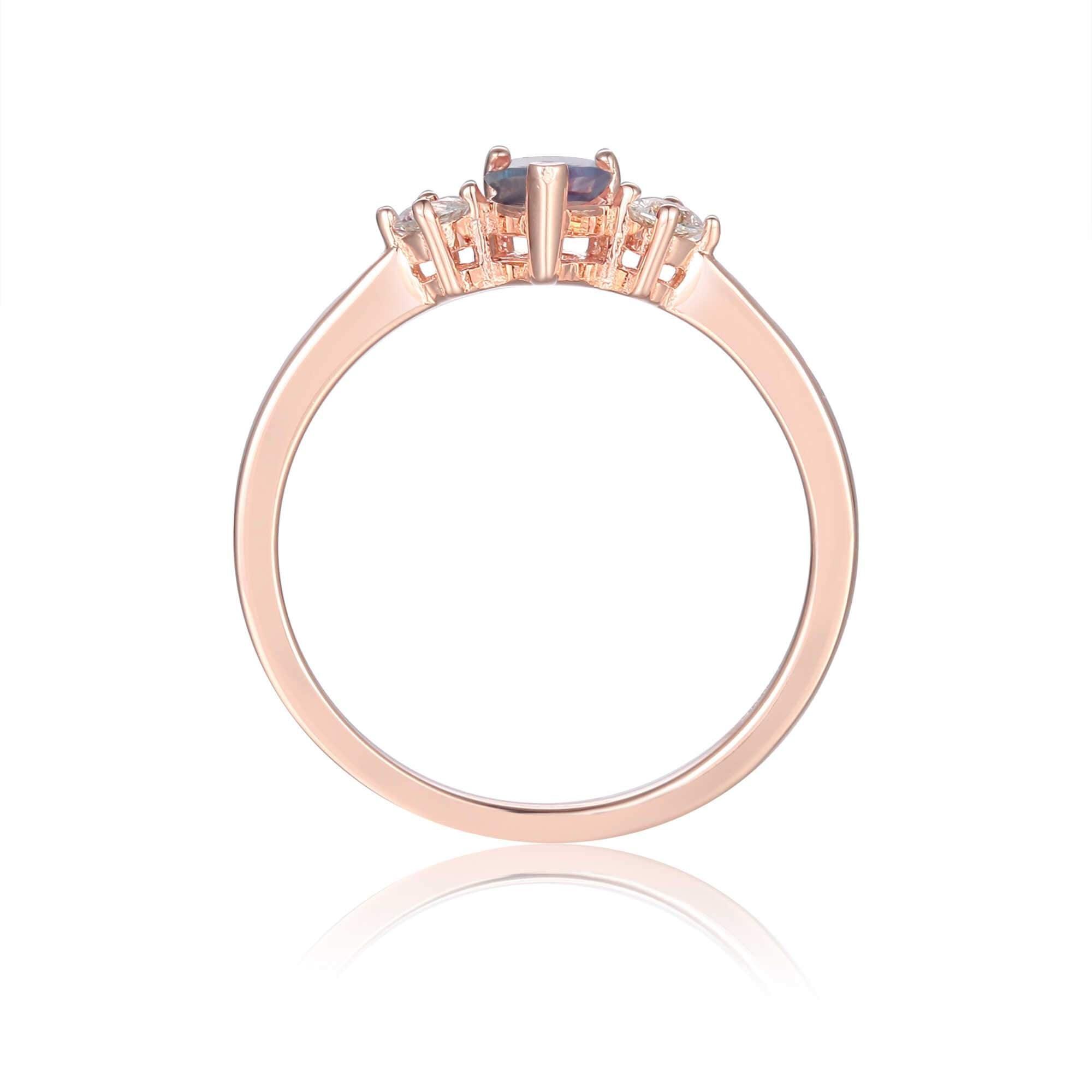 Alexandrite Engagement Ring in Rose Gold