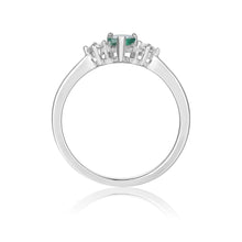 Load image into Gallery viewer, Anniversary ring gift, proposal ring, wedding ring, emerald ring for her