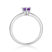 Load image into Gallery viewer, Natural Amethyst Solitaire Party Wear Ring February Birthday Ring Gift For Women Purple Cocktail Ring For Her