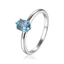 Load image into Gallery viewer, Gold plated sterling silver zircon ring, sterling silver ring design for her, gold plated solitaire ring