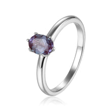 Load image into Gallery viewer, Rose Gold Plated Oval Shaped Genuine Blue Sapphire Solitaire Ring