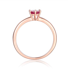 Load image into Gallery viewer, Rose Gold Plated Oval Shaped Genuine Ruby Solitaire Ring