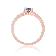 Load image into Gallery viewer, Sterling Silver Oval Shaped Created Alexandrite Solitaire Ring