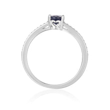 Load image into Gallery viewer, Blue sapphire solitaire ring, oval shape solitaire ring design