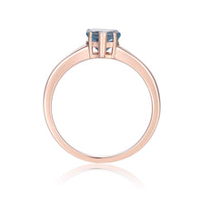 Load image into Gallery viewer, Sterling Silver Heart Shaped Blue Topaz Solitaire Ring