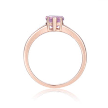 Load image into Gallery viewer, Sterling Silver Heart Shaped Pink Amethyst Solitaire Ring