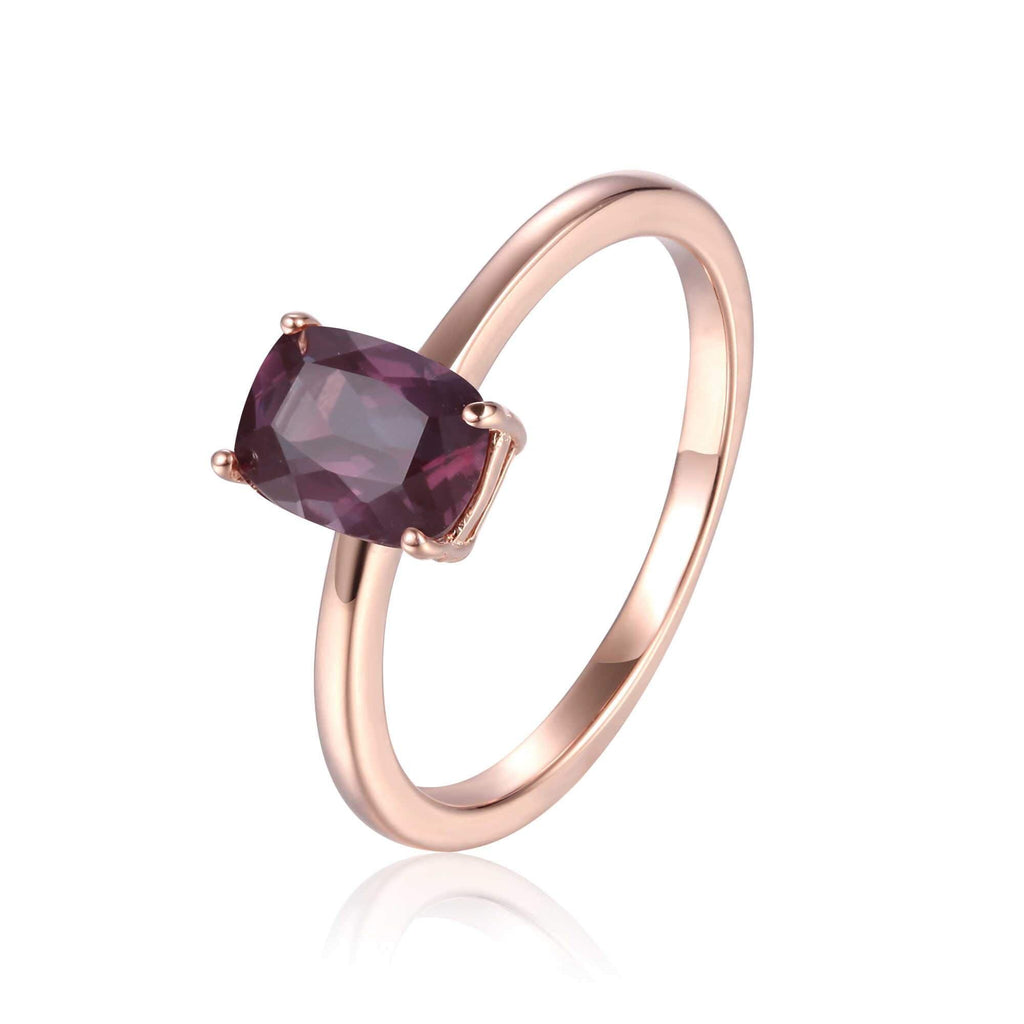 Sterling Silver Ocatogon Cut Created Alexandrite Solitaire Ring