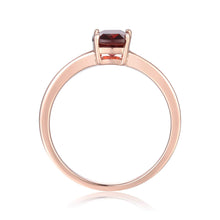 Load image into Gallery viewer, Sterling Silver Ocatogon Cut Garnet Solitaire Ring: