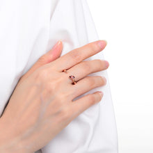 Load image into Gallery viewer, January Birthstone Ring, Red Garnet Simple Ring, Solitaire Ring for Women