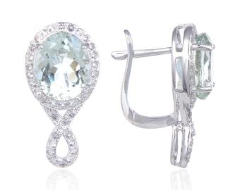 Green Amethyst Dual Stone Earrings Fine Color Jewels 925 Sterling Silver, Beautiful, best gift for girls, best gift for women, Bridesmaid Gift for Her, Christmas gift, dla-dm-discount-all-154898, Gift for Daughter, gift for her, Gift for Mom, gift for women, gift from daughter, gift ideas for her, gifts for her, Green, Green Amethyst, Mother's Day Gift, New Year gift, Oval Amethyst, Thanksgiving Gift, Transparent Green, Valentine's Day gift