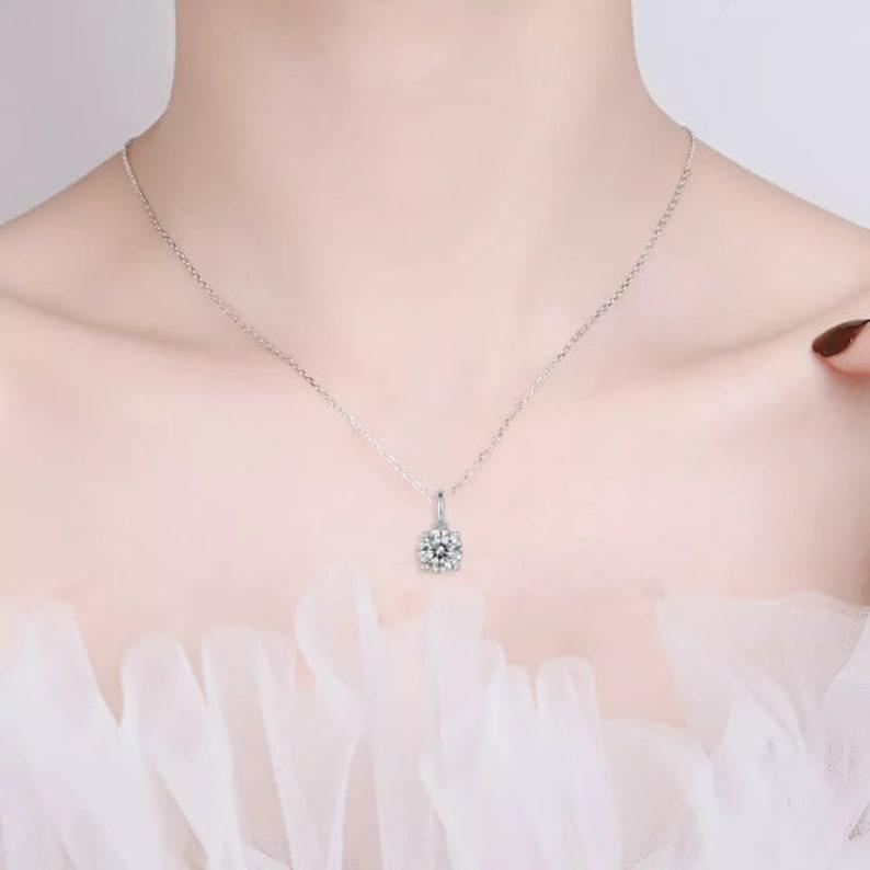 White Moissanite Jewelry Set - FineColorJewels
