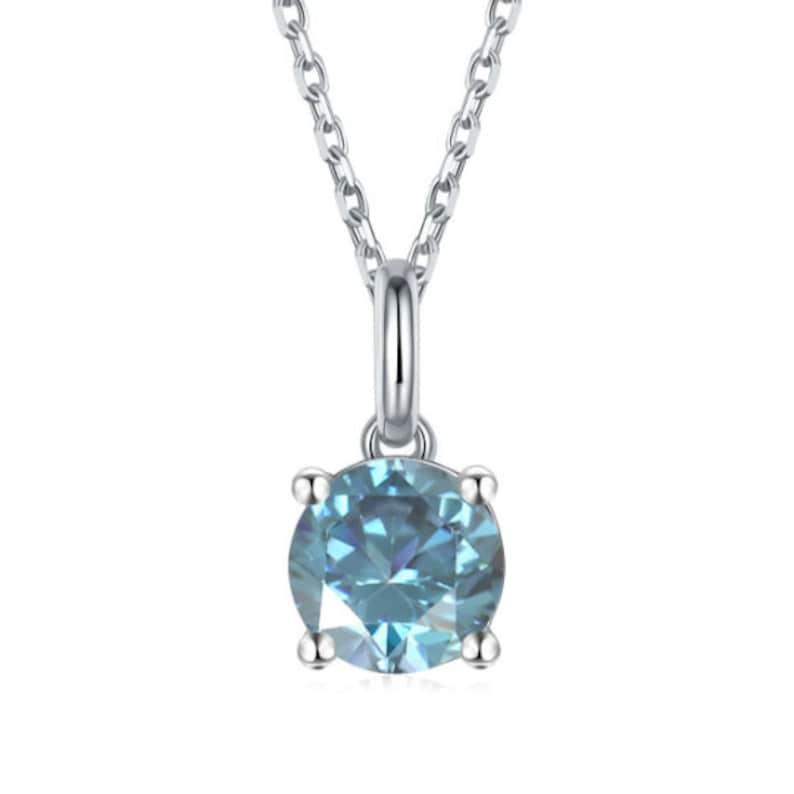 Blue Moissanite Jewelry Set - FineColorJewels