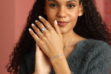 Load image into Gallery viewer, Model in opal ring, model in white opal ring