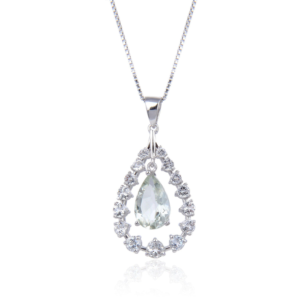 Green Amethyst Teardrop Pendant Necklace Fine Color Jewels best bridesmaid gift, best gift for girls, best gift for women, Christmas gift, dla-dm-discount-all-154898, February Birthstone, gift for her, Gift for Mom, gift for women, gift from daughter, green necklace, Mother's Day Gift, necklace for women, pear drop amethyst necklace, pear pendant, Valentine's Day gift