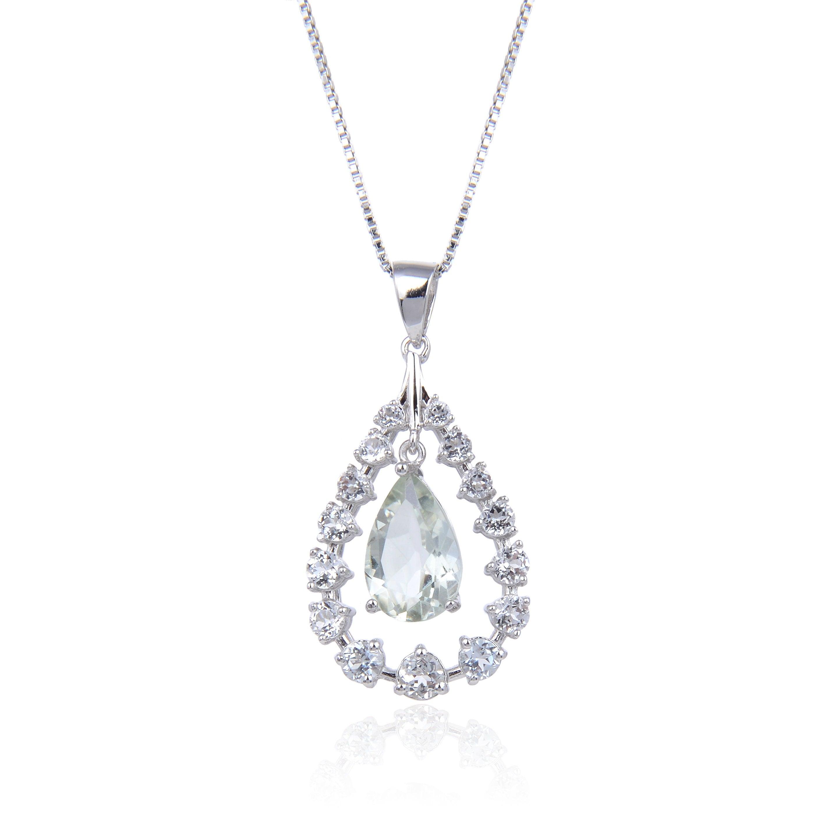 Green Amethyst Teardrop Pendant Necklace Fine Color Jewels best bridesmaid gift, best gift for girls, best gift for women, Christmas gift, dla-dm-discount-all-154898, February Birthstone, gift for her, Gift for Mom, gift for women, gift from daughter, green necklace, Mother's Day Gift, necklace for women, pear drop amethyst necklace, pear pendant, Valentine's Day gift