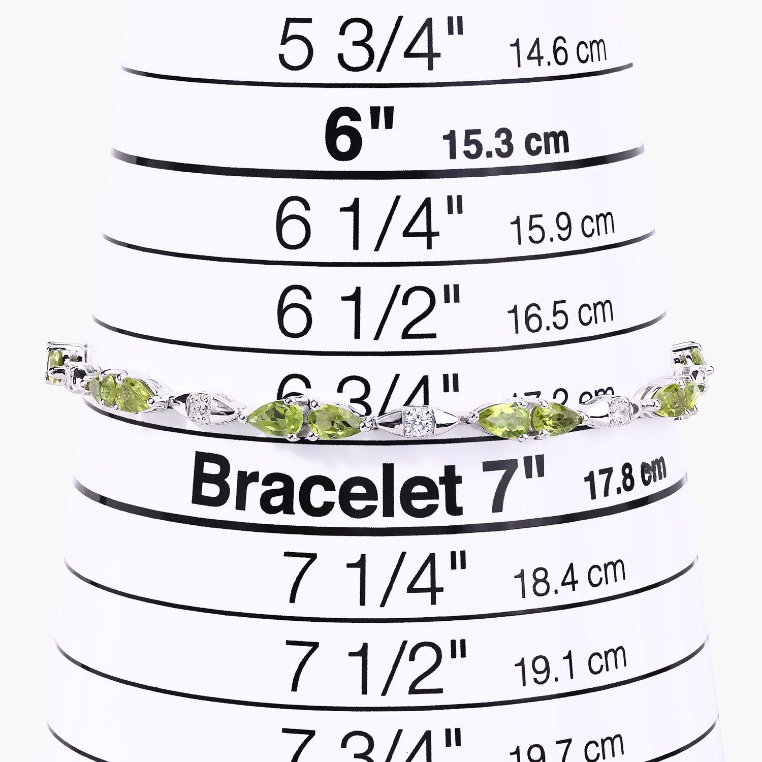 4.63 Ct Genuine Peridot and Lab Grown Diamond Prong Silver Tennis Bracelet