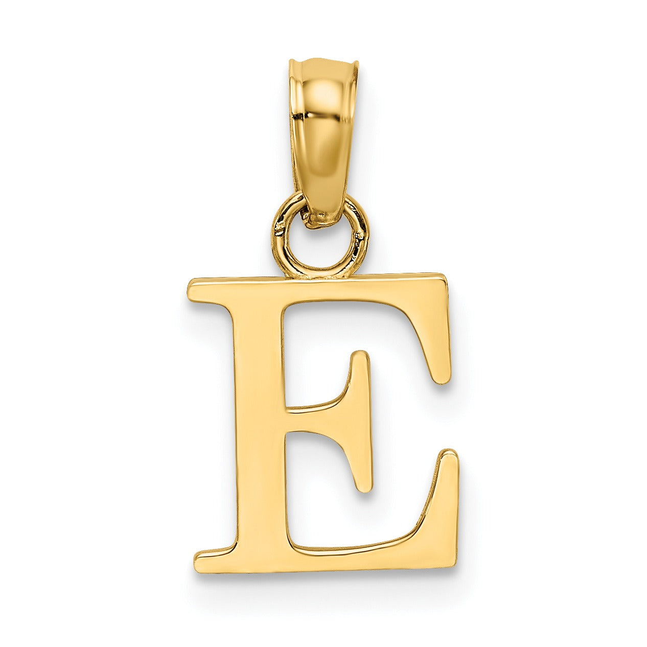 14k Gold Block Initial Letter Pendants