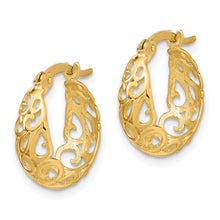 Load image into Gallery viewer, 10K Gold Textured Hinged Hoop Earrings