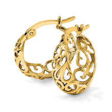 Load image into Gallery viewer, 10K Gold Textured Hinged Hoop Earrings