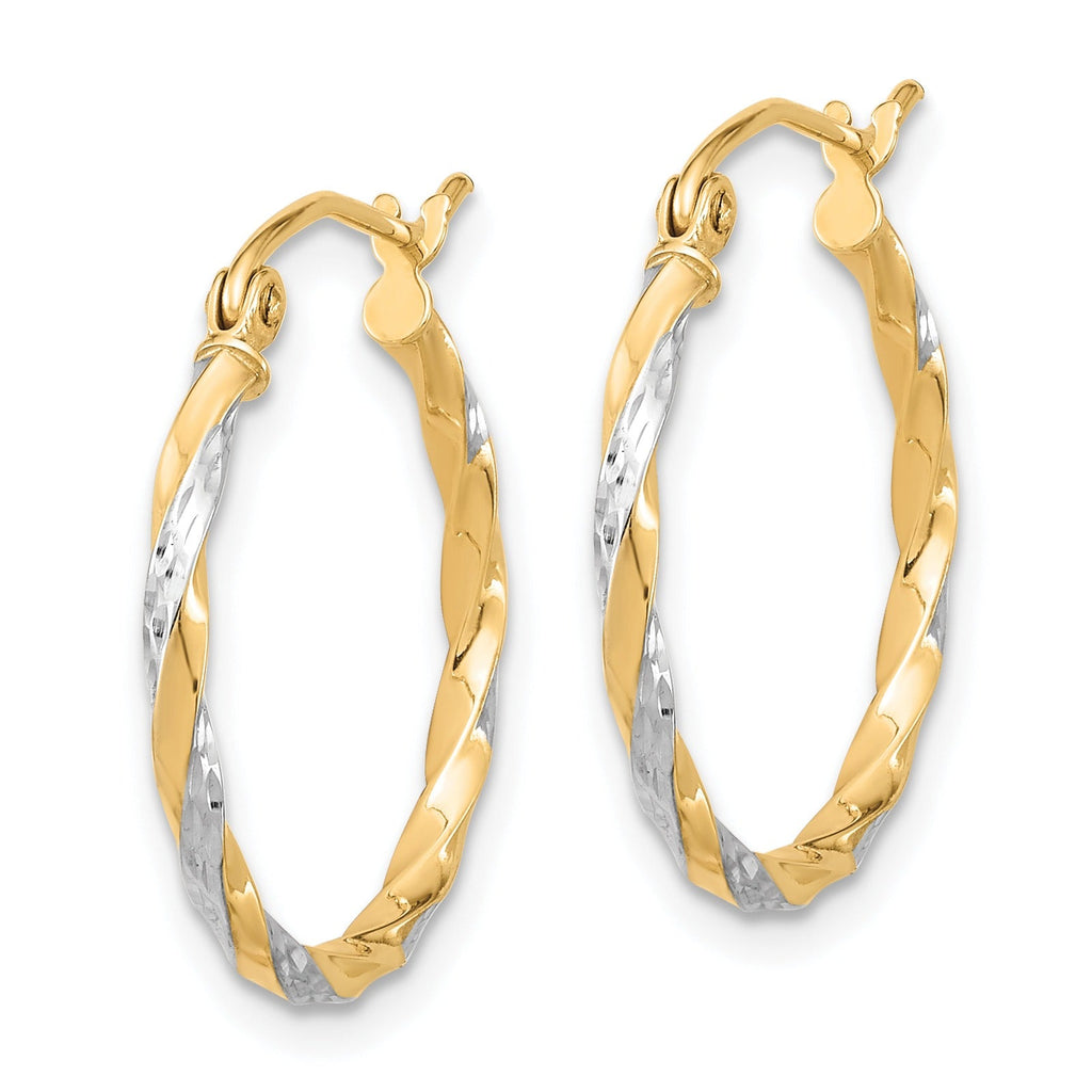 10k Gold Hollow Twisted Hoop Earrings