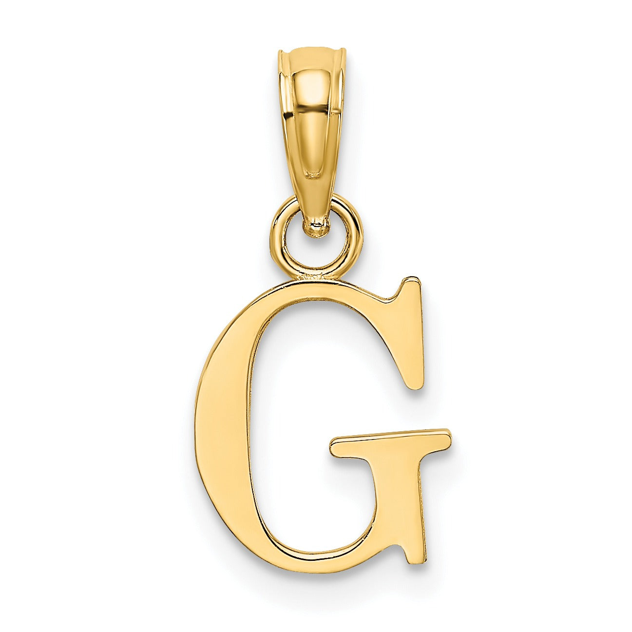 14k Gold Block Initial Letter Pendants