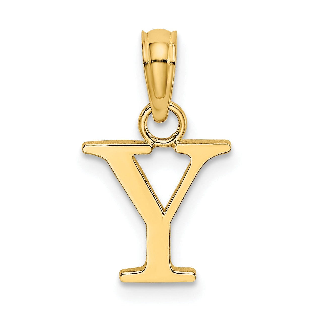 14k Gold Block Initial Letter Pendants