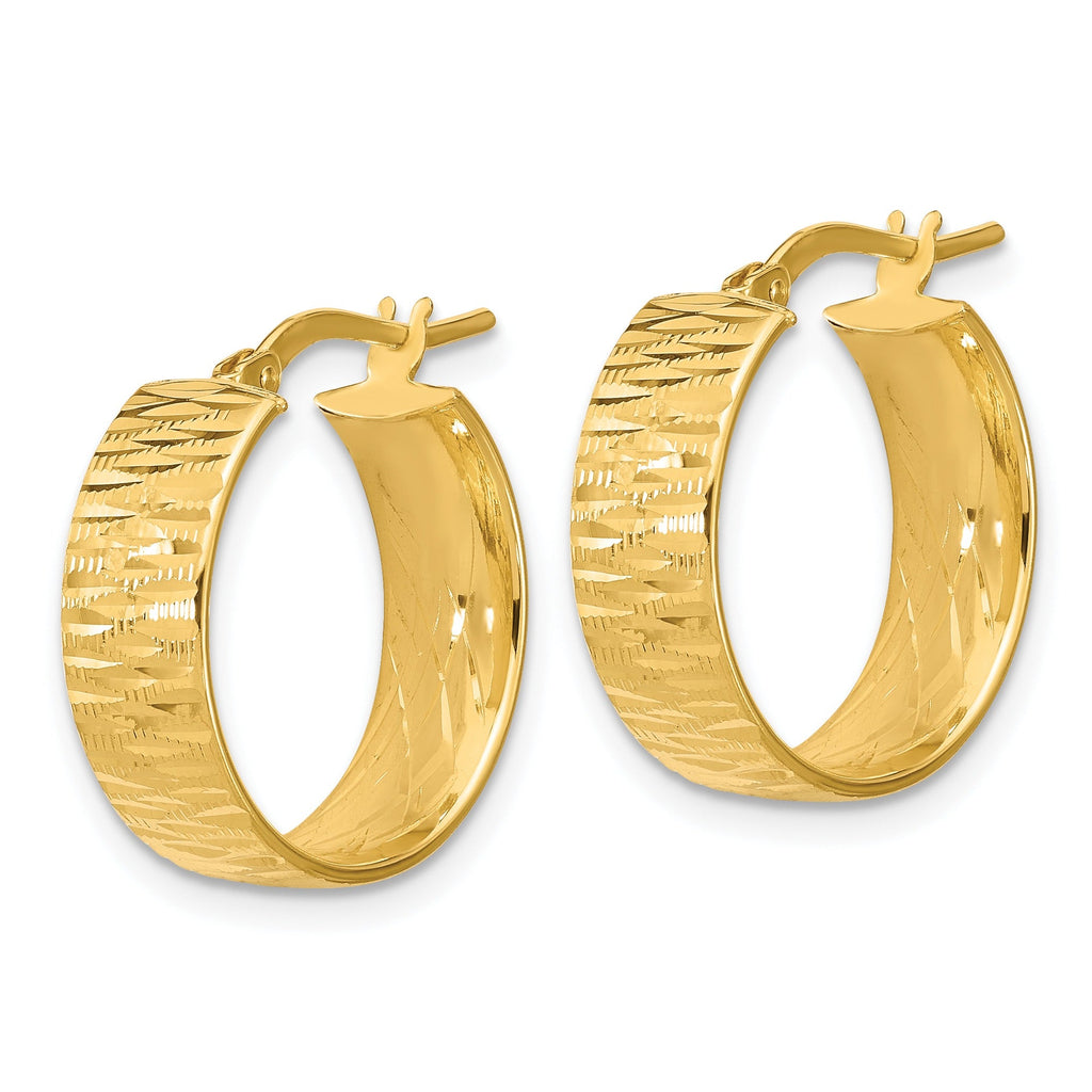 14K Gold Lightweight Round Hoops Earrings