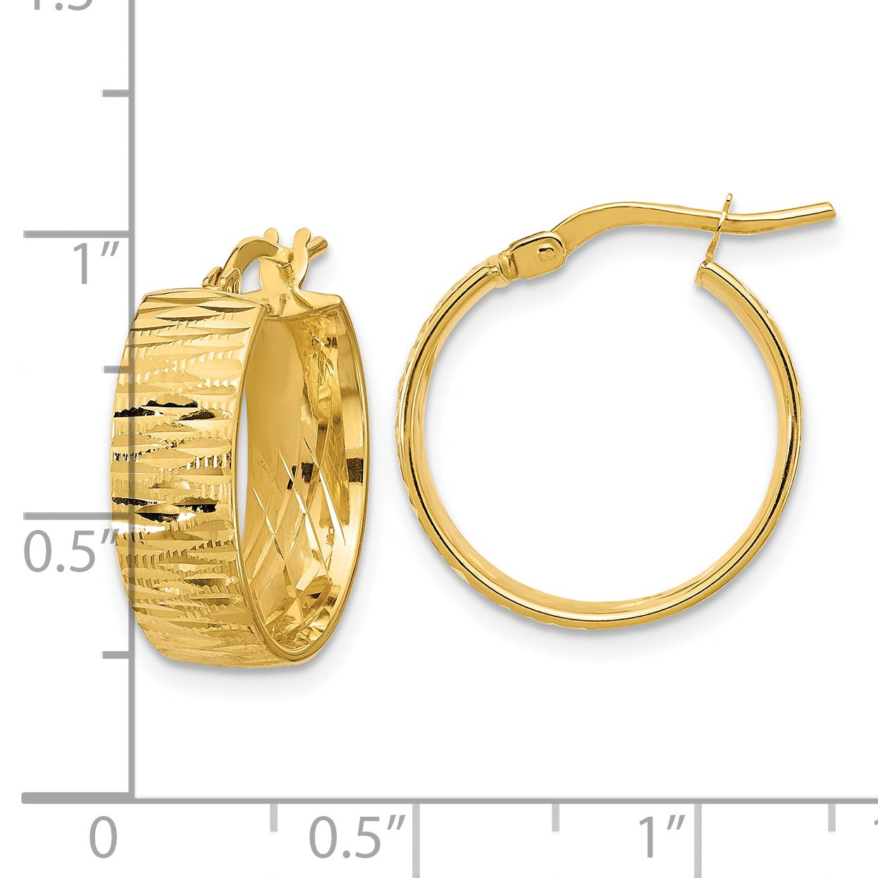 14K Gold Lightweight Round Hoops Earrings