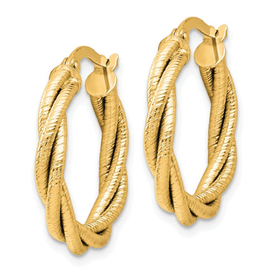 14K Gold Double Twisted Hoop Earrings