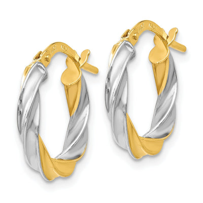14K Gold Hollow Hoop Twist Earrings