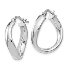 Load image into Gallery viewer, Silver Twist Hoop Earrings