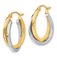 Load image into Gallery viewer, 10K Gold Double hoops Earrings