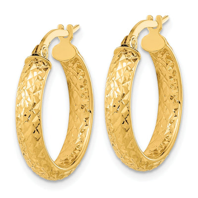 14K Gold Inside Out Hoop Earrings