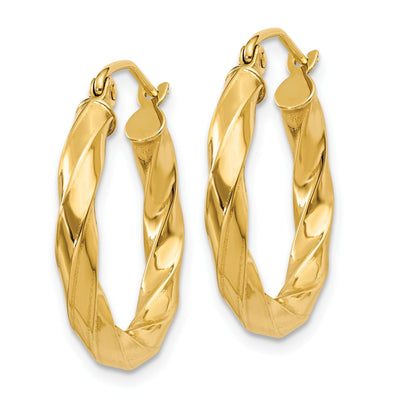 14k Gold Medium Twisted Hoop Earrings