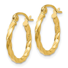 Load image into Gallery viewer, Twisted 14k Gold Hoops Earrings