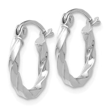 Load image into Gallery viewer, 14k White Gold Twisted Hoop Earring