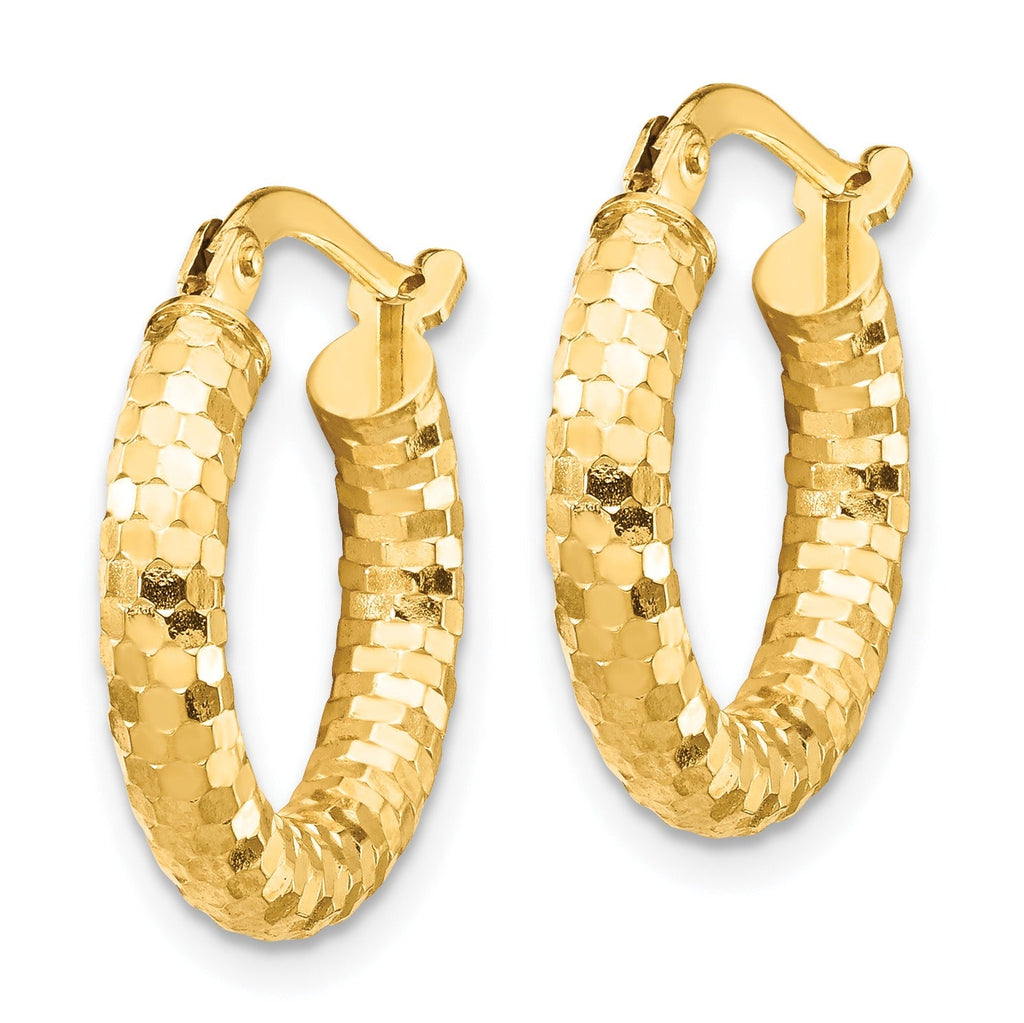 Diamond-cut 14K Gold Hoop Earrings