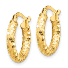 Load image into Gallery viewer, Diamond-cut 14K Gold Hoop Earrings