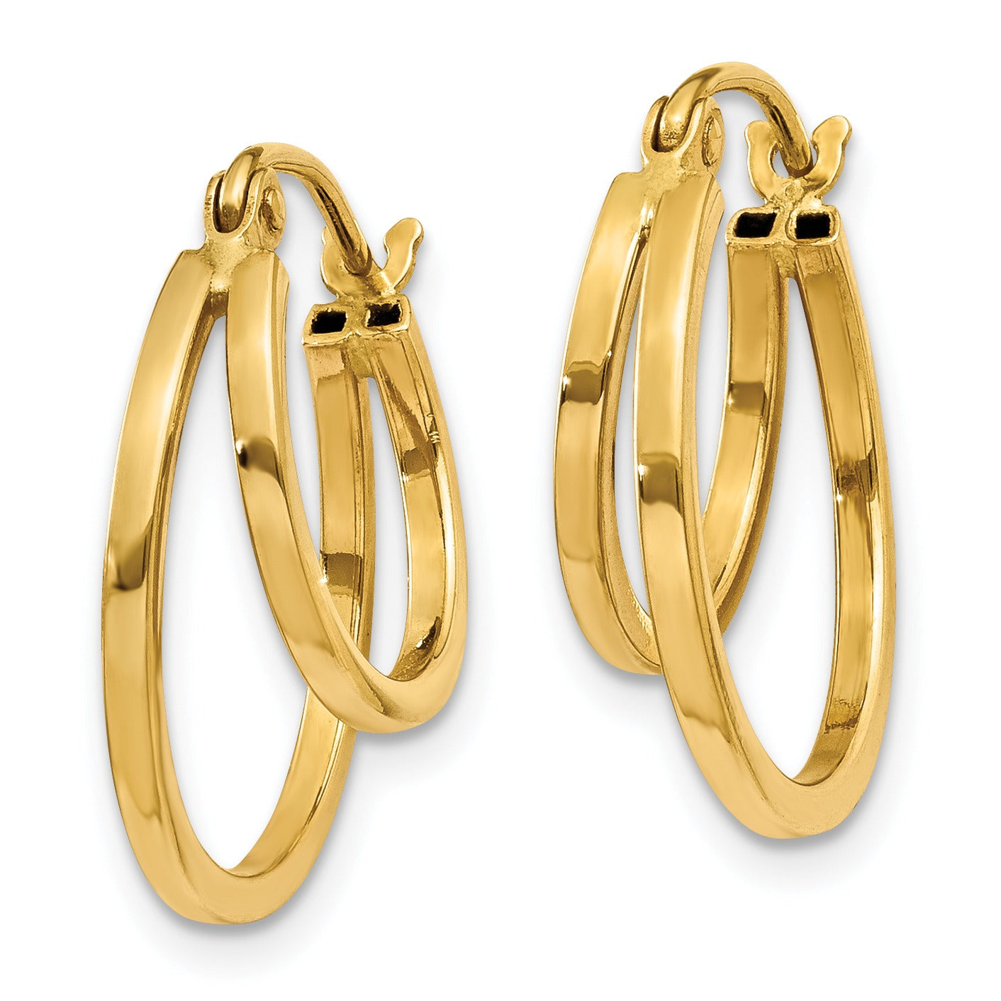 14K Gold Double Hoop Earrings