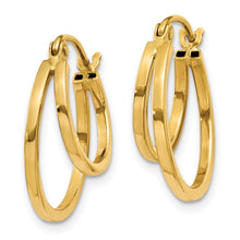 Load image into Gallery viewer, 14K Gold Double Hoop Earrings