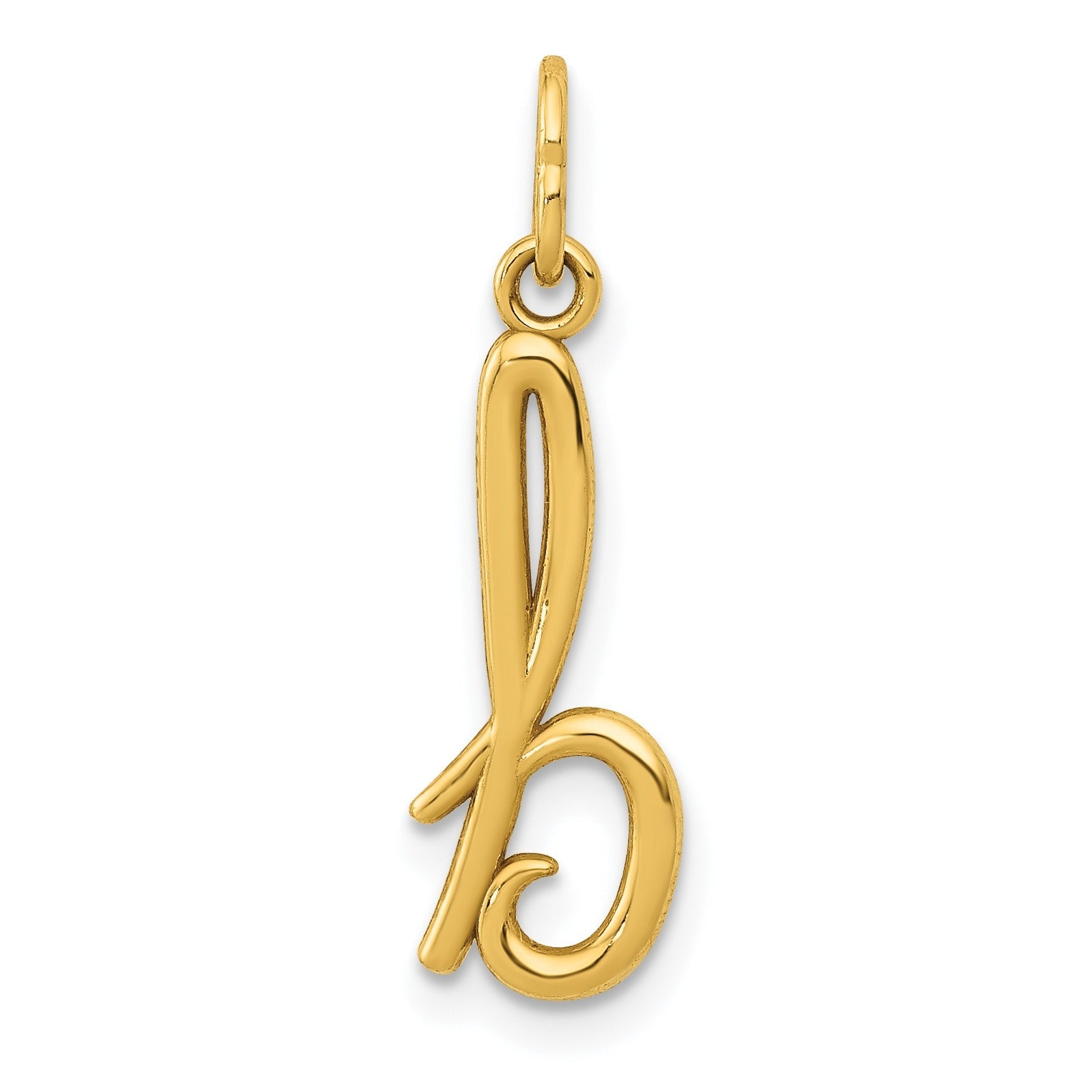 14k Yellow Gold Letter Initial Charm Pendant