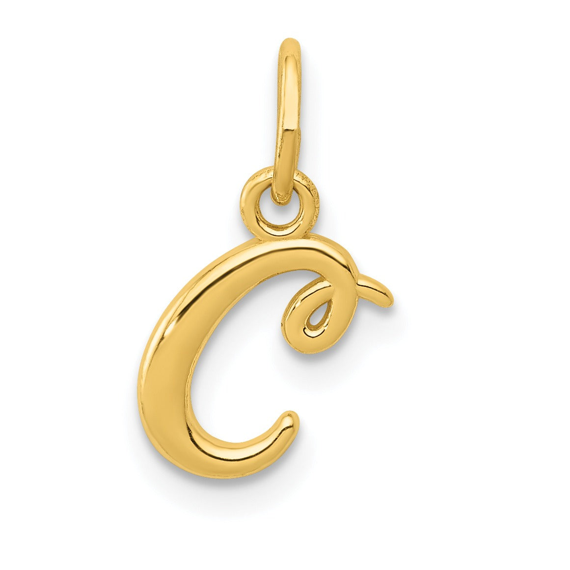 14k Yellow Gold Letter Initial Charm Pendant