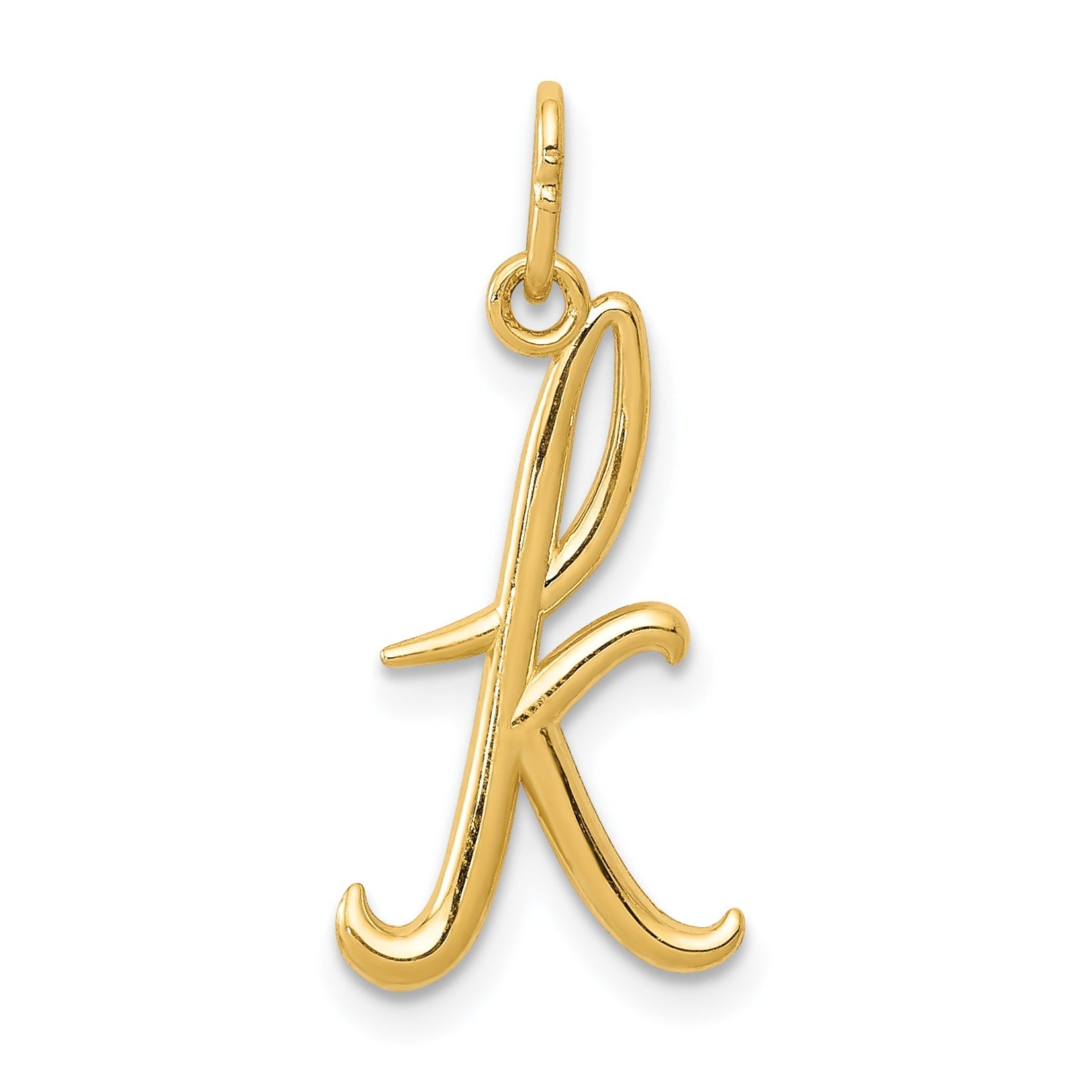 14k Yellow Gold Letter Initial Charm Pendant