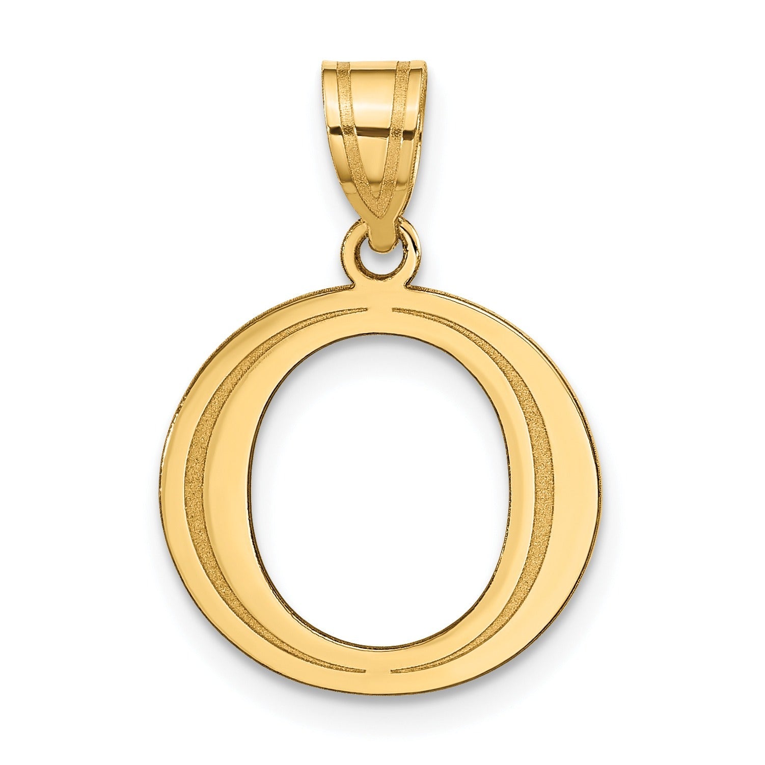 14K Gold Etched Initial Pendants