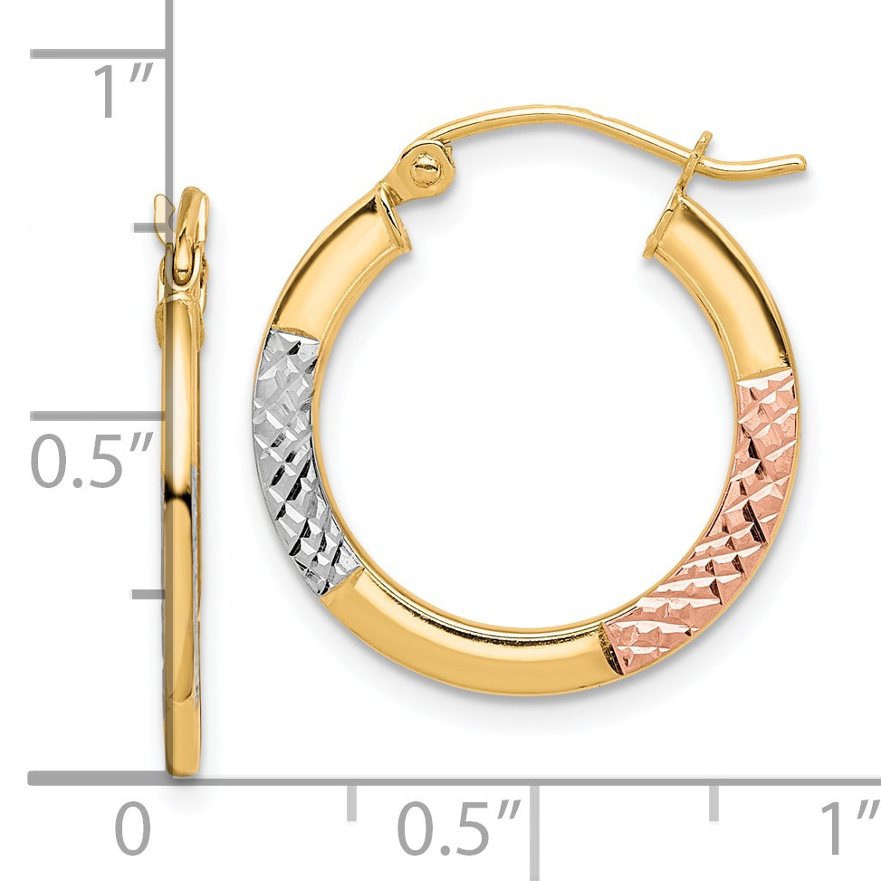 10K Gold Round Hoop Earrings