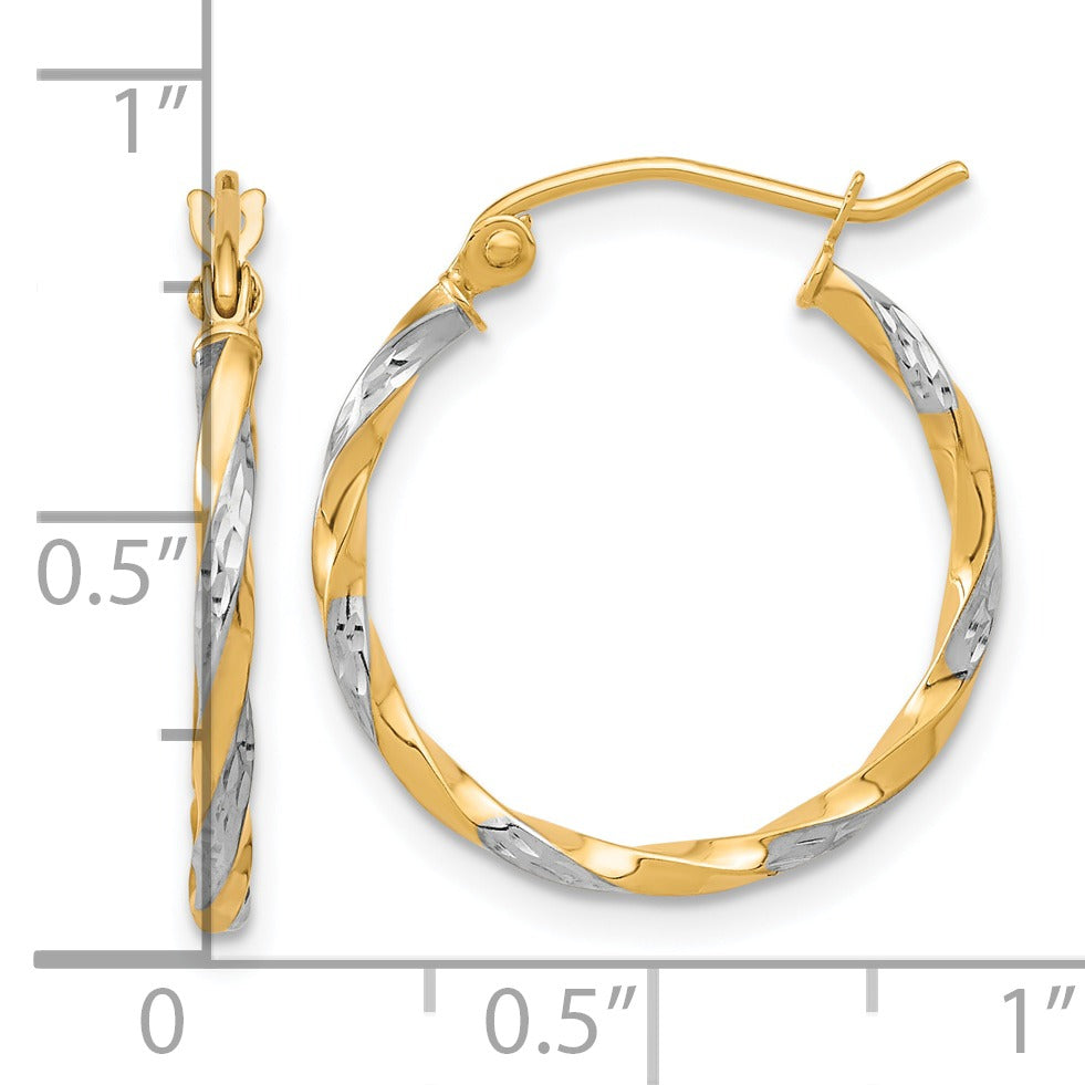 10k Gold Hollow Twisted Hoop Earrings