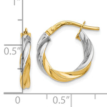 Load image into Gallery viewer, 14K Gold Hollow Hoop Twist Earrings