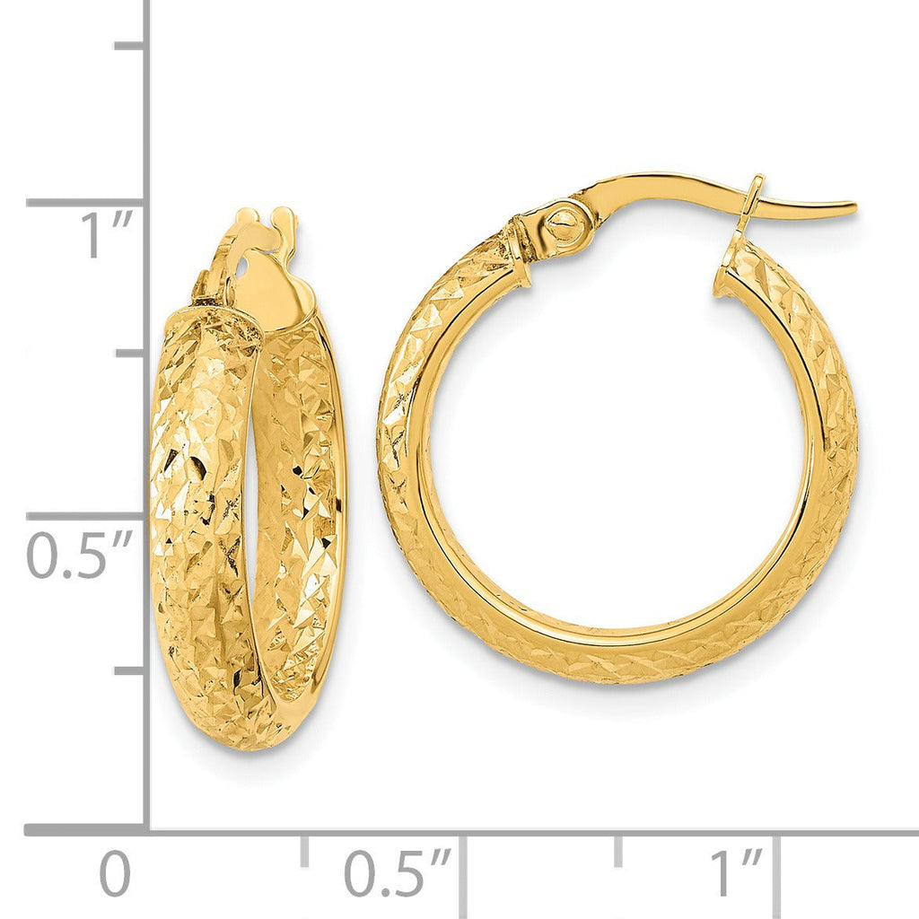 14K Gold Inside Out Hoop Earrings