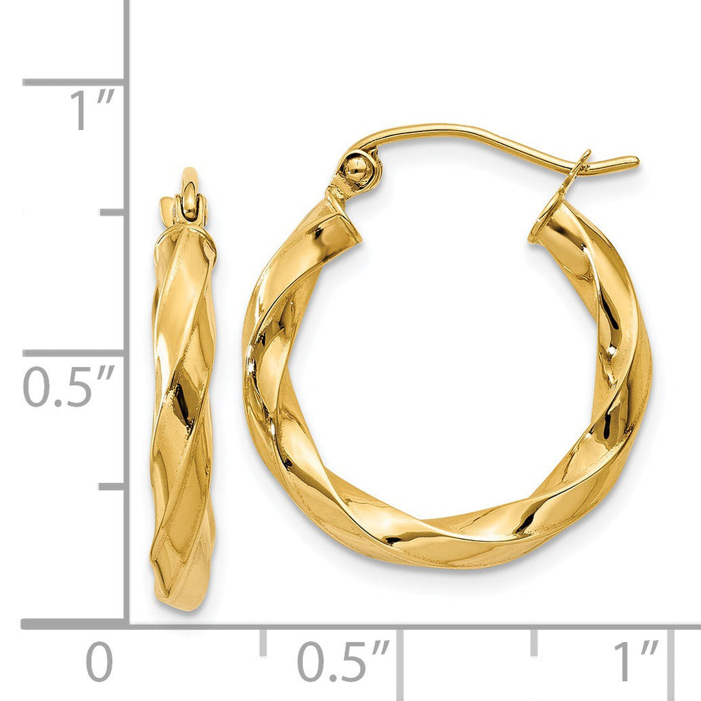 14k Gold Medium Twisted Hoop Earrings